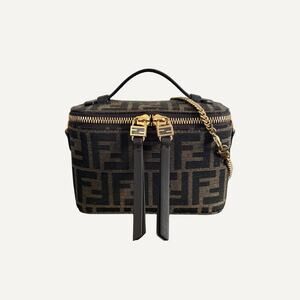 Fendi FF Motif Jacquard Fabric Vanity Cross-Body Mini-Bag